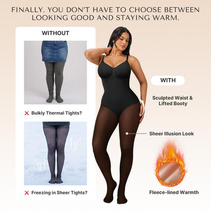 Fleece Lined Tights Bodysuit