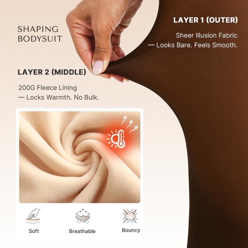 Fleece Lined Tights Bodysuit